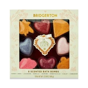 Bridgerton True Love 8 Scented Bath Bombs Honey, Rose, Lavender, Jasmine Sealed